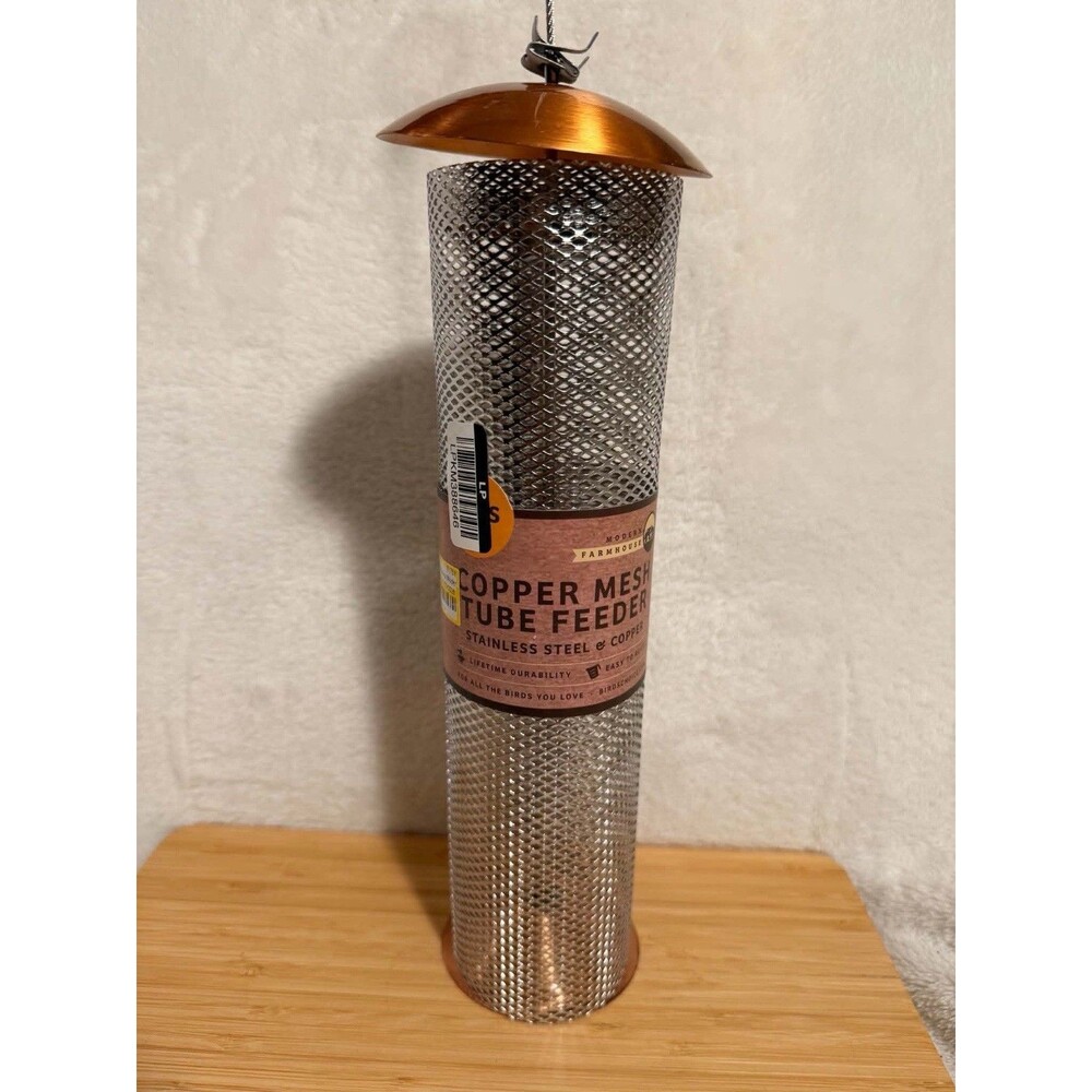Copper Mesh Tube Bird Feeder for Finches Small Bird Feeder New
